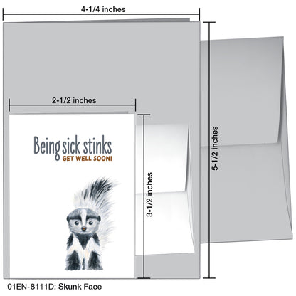 Skunk Face, Greeting Card (8111D), Enclosure Card, www.printedcanvas.com