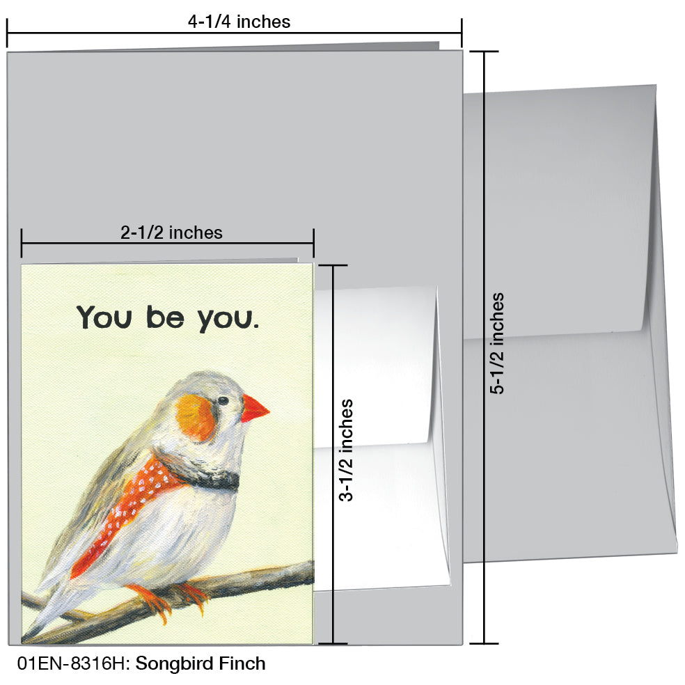 Songbird Finch, Greeting Card (8316H), Enclosure, printedcanvas.com