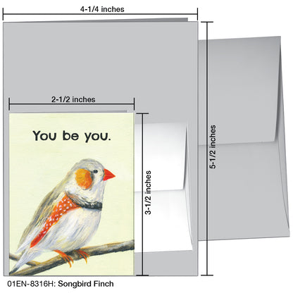 Songbird Finch, Greeting Card (8316H), Enclosure, printedcanvas.com