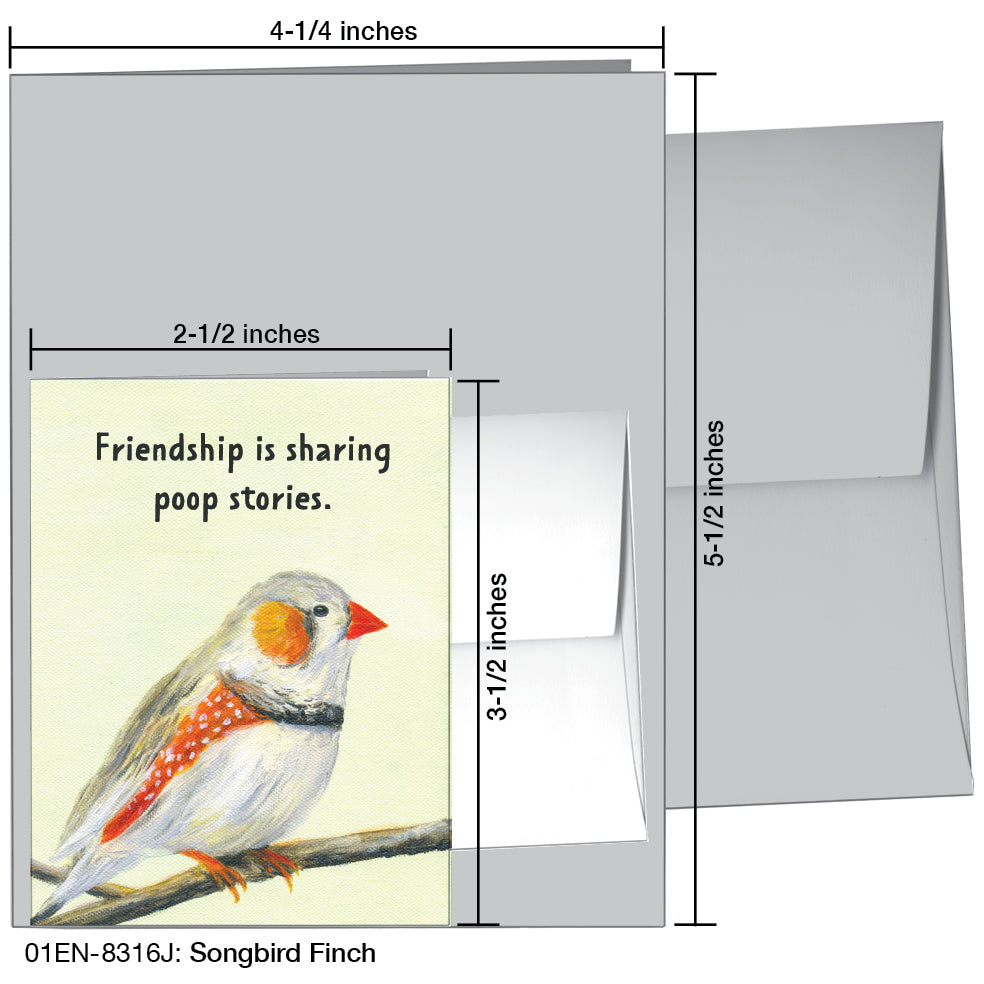 Songbird Finch, Greeting Card (8316J), Enclosure Card, www.printedcanvas.com