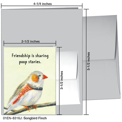 Songbird Finch, Greeting Card (8316J), Enclosure Card, www.printedcanvas.com