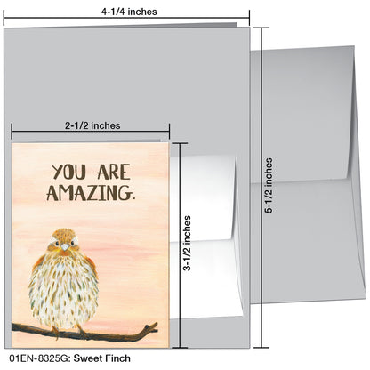 Sweet Finch, Greeting Card (8325G), Enclosure Card, printedcanvas.com
