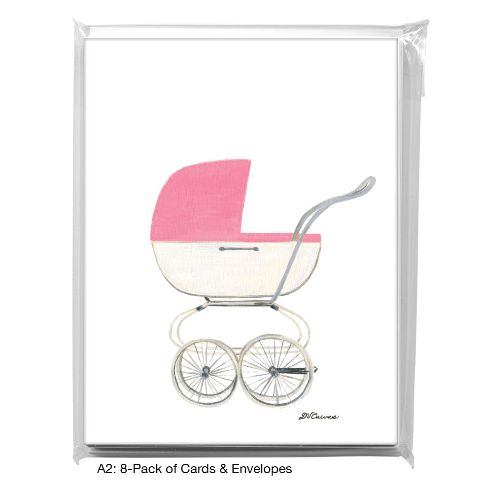 Stroller, Greeting Card (8431D), A2 8-Pack, printedcanvas.com