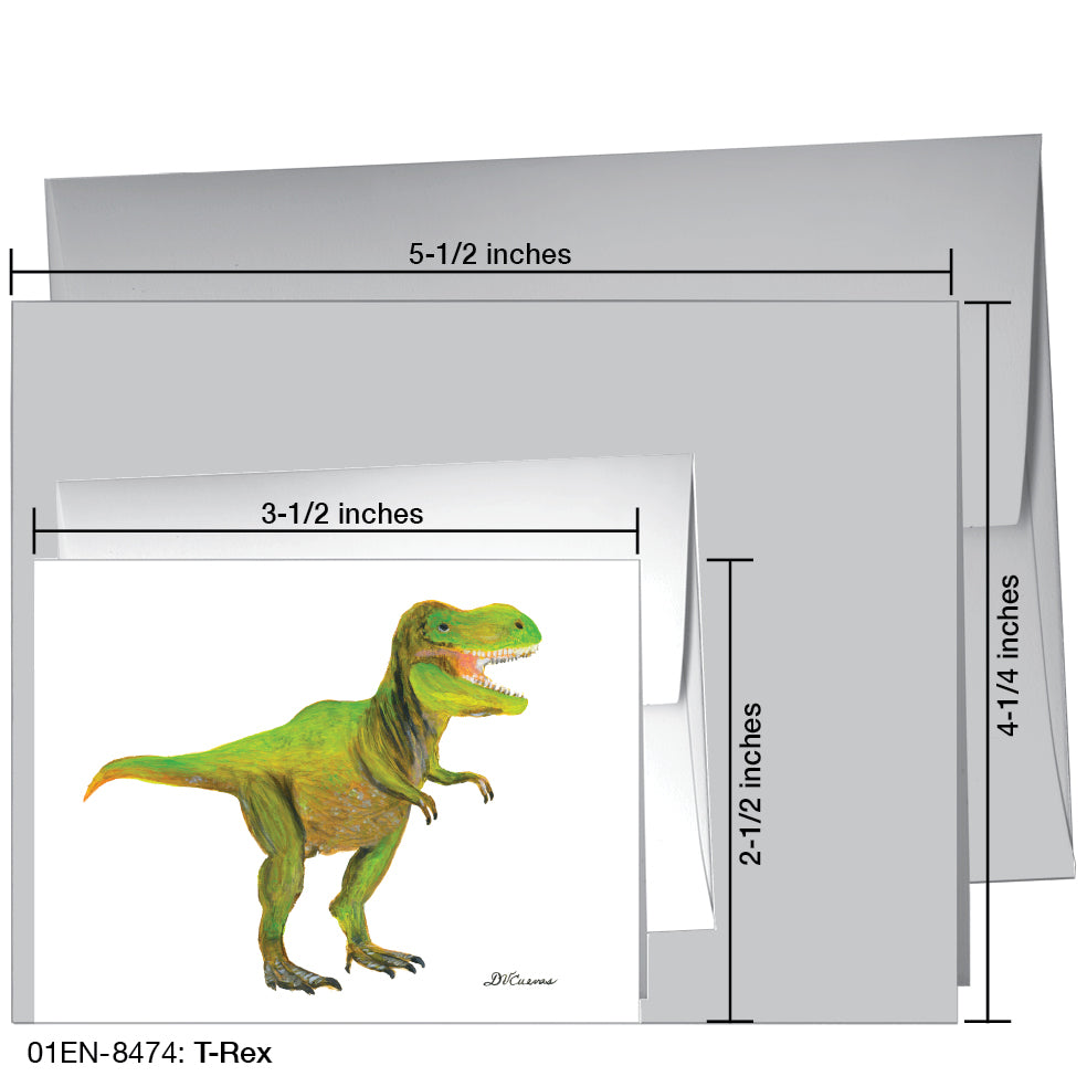 T-Rex, Greeting Card (8474A), Enclosure Card, www.printedcanvas.com