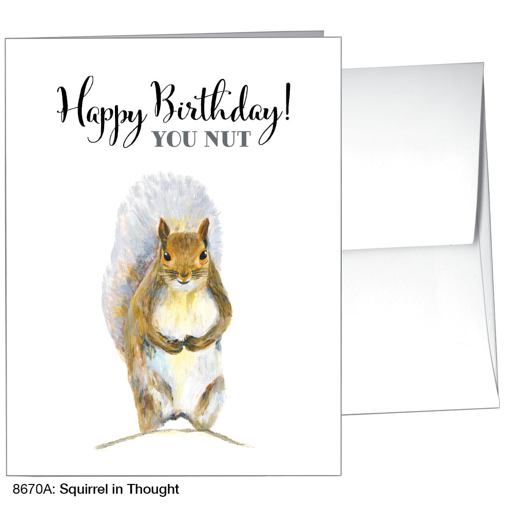 Squirrel in Thought, Greeting Card (8670A), A2 Card, www.printedcanvas.com