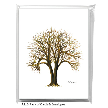 Seasons Tree Twin, Greeting Card (7553), A2 8-Pack, printedcanvas.com
