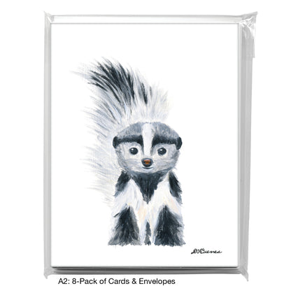 Skunk Face, Greeting Card (8111G), A2 Card 8-Pack, www.printedcanvas.com