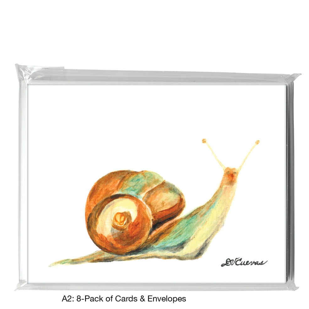 Snail, Greeting Card (8116B), A2 Card 8-Pack, www.printedcanvas.com