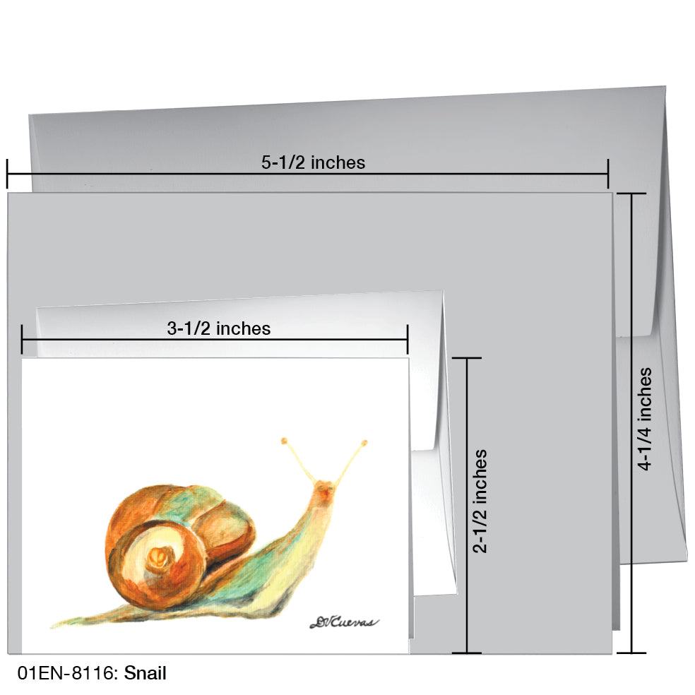 Snail, Greeting Card (8116B), Enclosure Card, www.printedcanvas.com