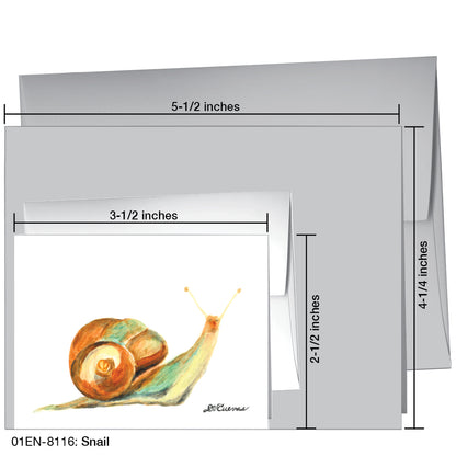 Snail, Greeting Card (8116B), Enclosure Card, www.printedcanvas.com