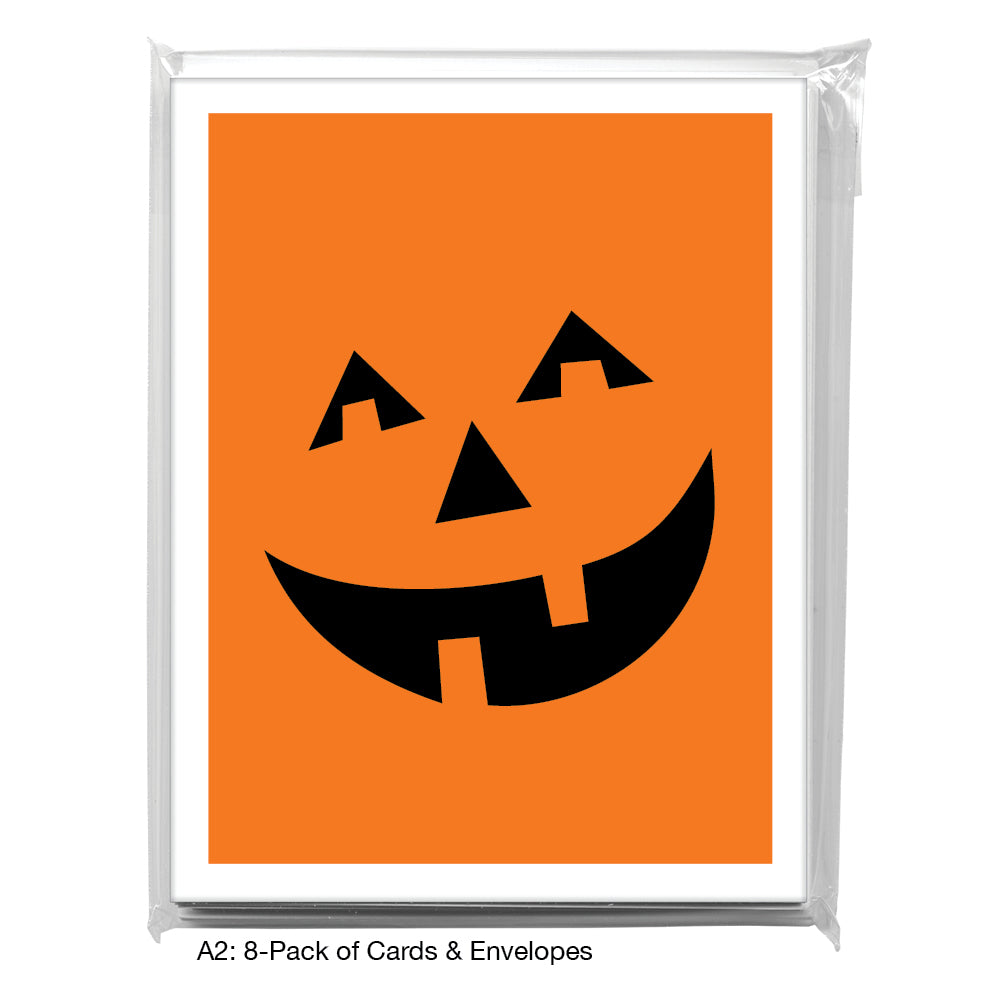 Pumpkin Face, Greeting Card (8509), A2 8-Pack, printedcanvas.com