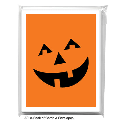 Pumpkin Face, Greeting Card (8509), A2 8-Pack, printedcanvas.com