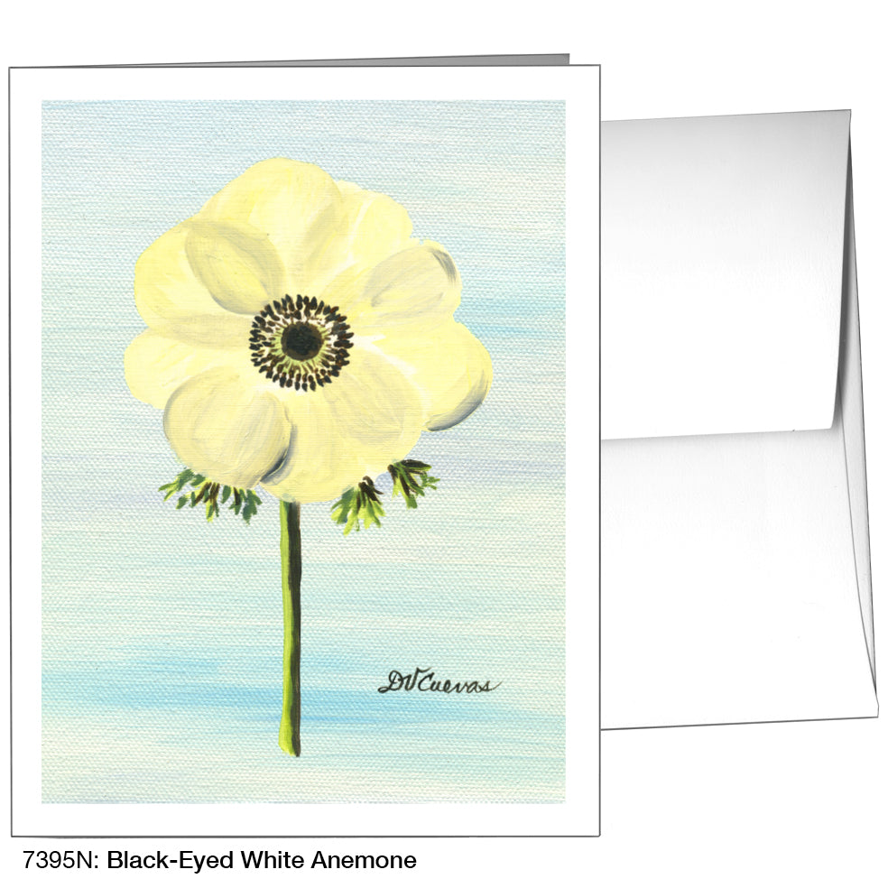 Black-Eyed White Anemone, Greeting Card (7395N), A2 Card, www.printedcanvas.com