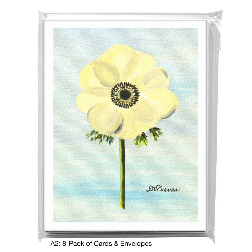 Black-Eyed White Anemone, Greeting Card (7395N), 8-Pack, www.printedcanvas.com