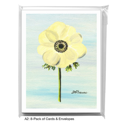 Black-Eyed White Anemone, Greeting Card (7395N), 8-Pack, www.printedcanvas.com