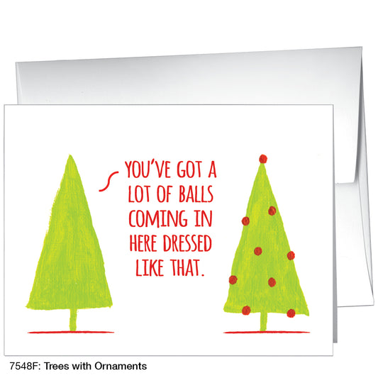 Trees With Ornaments, Greeting Card (7548F), A2, printedcanvas.com