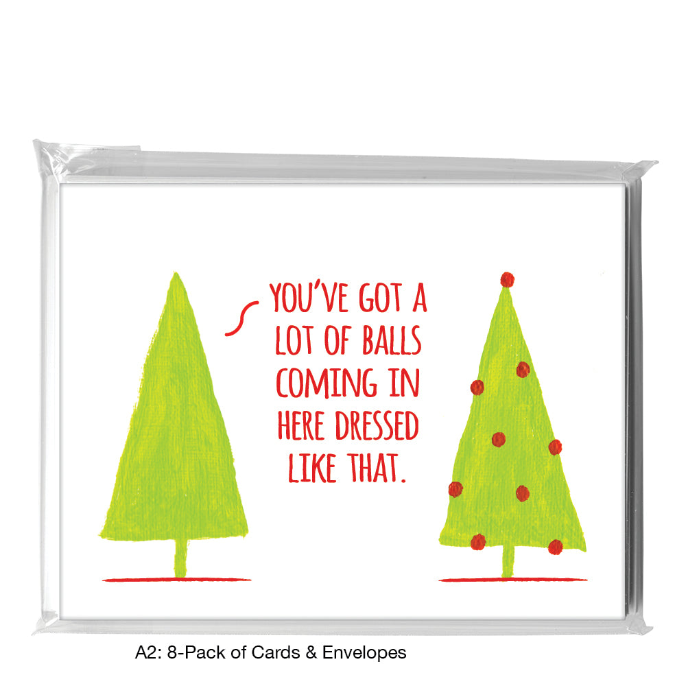Trees With Ornaments, Greeting Card (7548F), A2 8-Pack, printedcanvas.com