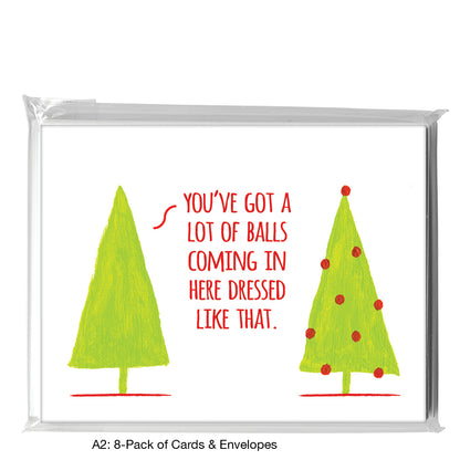 Trees With Ornaments, Greeting Card (7548F), A2 8-Pack, printedcanvas.com