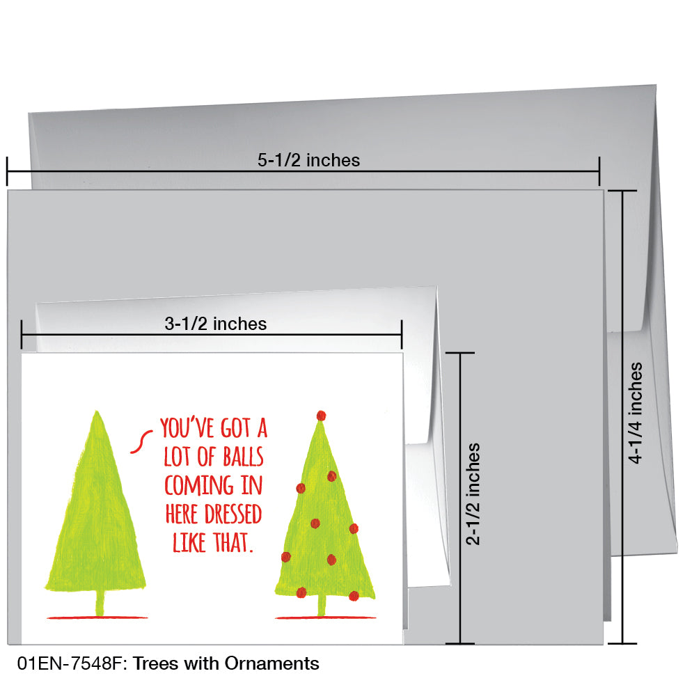 Trees With Ornaments, Greeting Card (7548F), Enclosure, printedcanvas.com