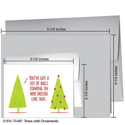 Trees With Ornaments, Greeting Card (7548F), Enclosure, printedcanvas.com