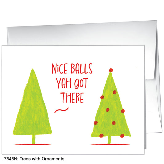 Trees With Ornaments, Greeting Card (7548N), A2, printedcanvas.com