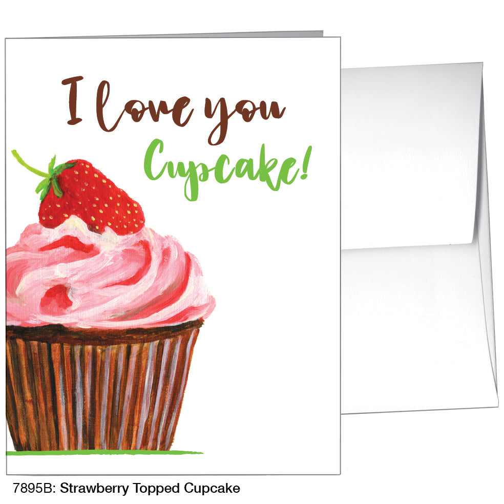 Strawberry Topped Cupcake, Greeting Card (7895B), A2 Card, printedcanvas.com