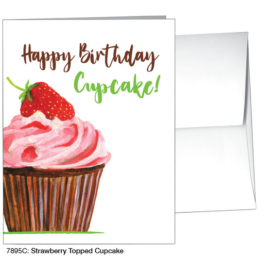 Strawberry Topped Cupcake, Greeting Card (7895C), A2 Card, www.printedcanvas.com
