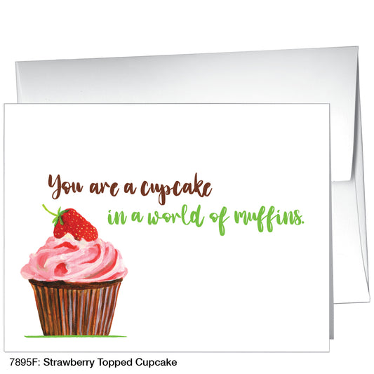 Strawberry Topped Cupcake, Greeting Card (7895F), A2, printedcanvas.com