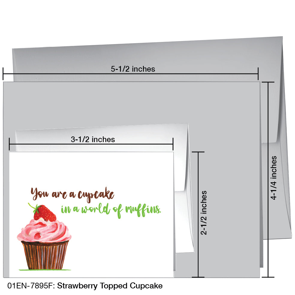 Strawberry Topped Cupcake, Greeting Card (7895F), Enclosure Card, printedcanvas.com