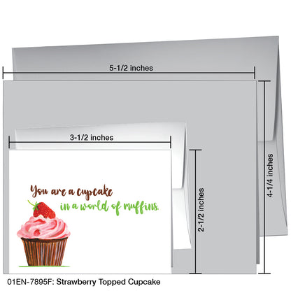 Strawberry Topped Cupcake, Greeting Card (7895F), Enclosure Card, printedcanvas.com