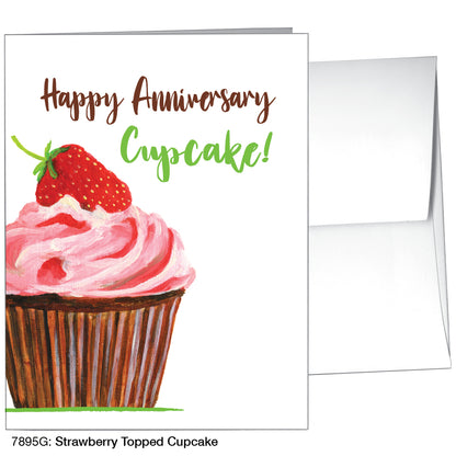 Strawberry Topped Cupcake, Greeting Card (7895G), A2 Card Front, www.printedcanvas.com