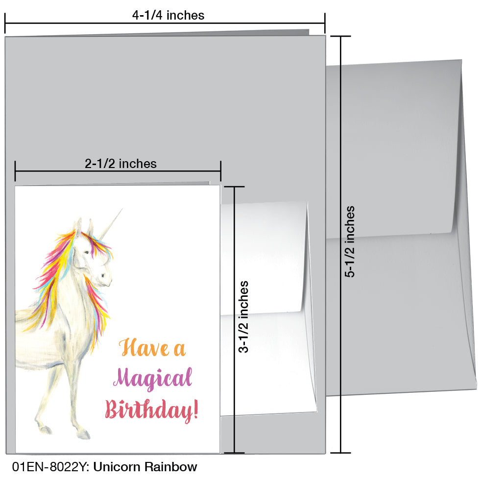 Unicorn Rainbow, Greeting Card (8022Y), Enclosure Card, www.printedcanvas.com