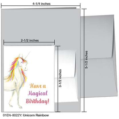 Unicorn Rainbow, Greeting Card (8022Y), Enclosure Card, www.printedcanvas.com
