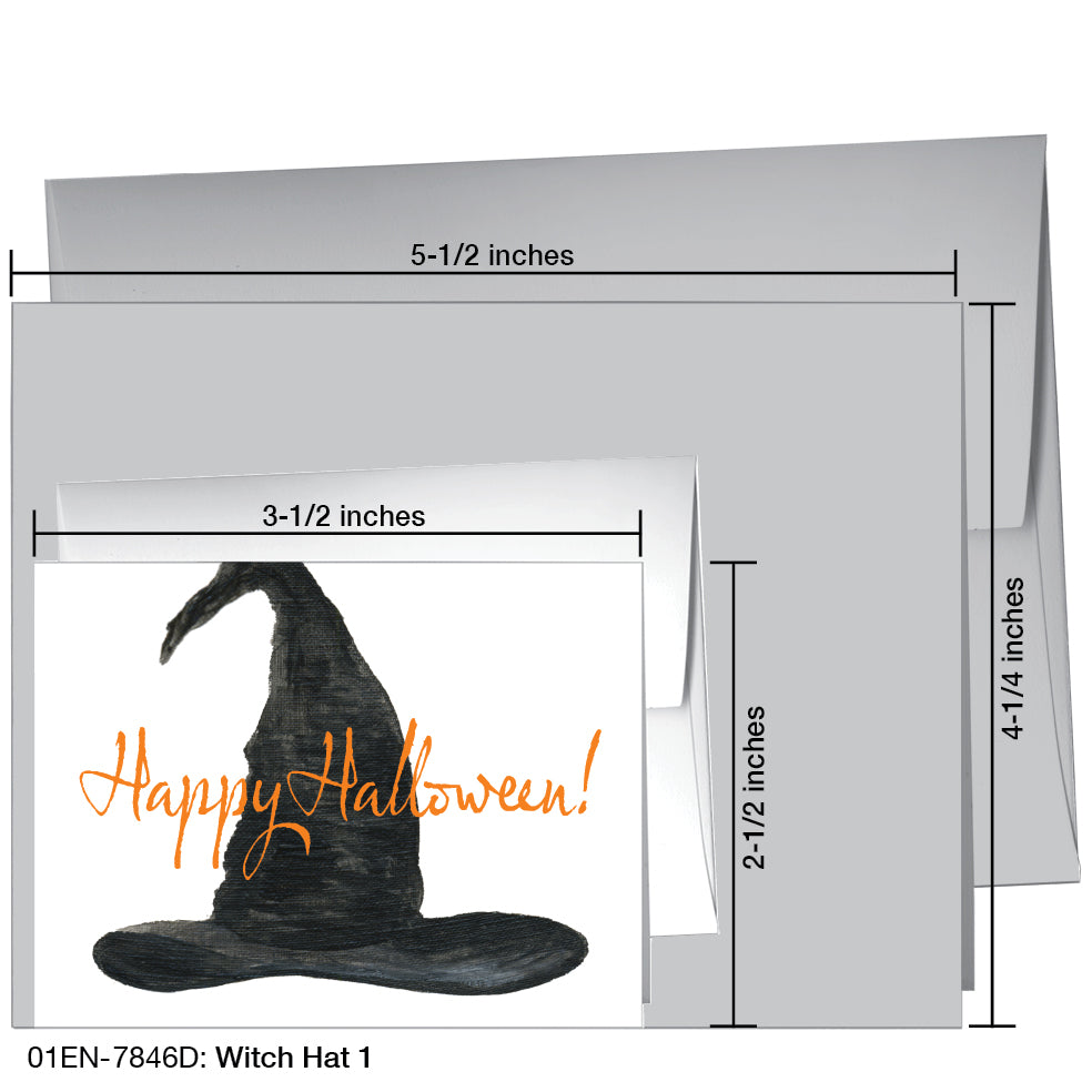 Witch Hat 1, Greeting Card (7846D), Enclosure Card, www.printedcanvas.com