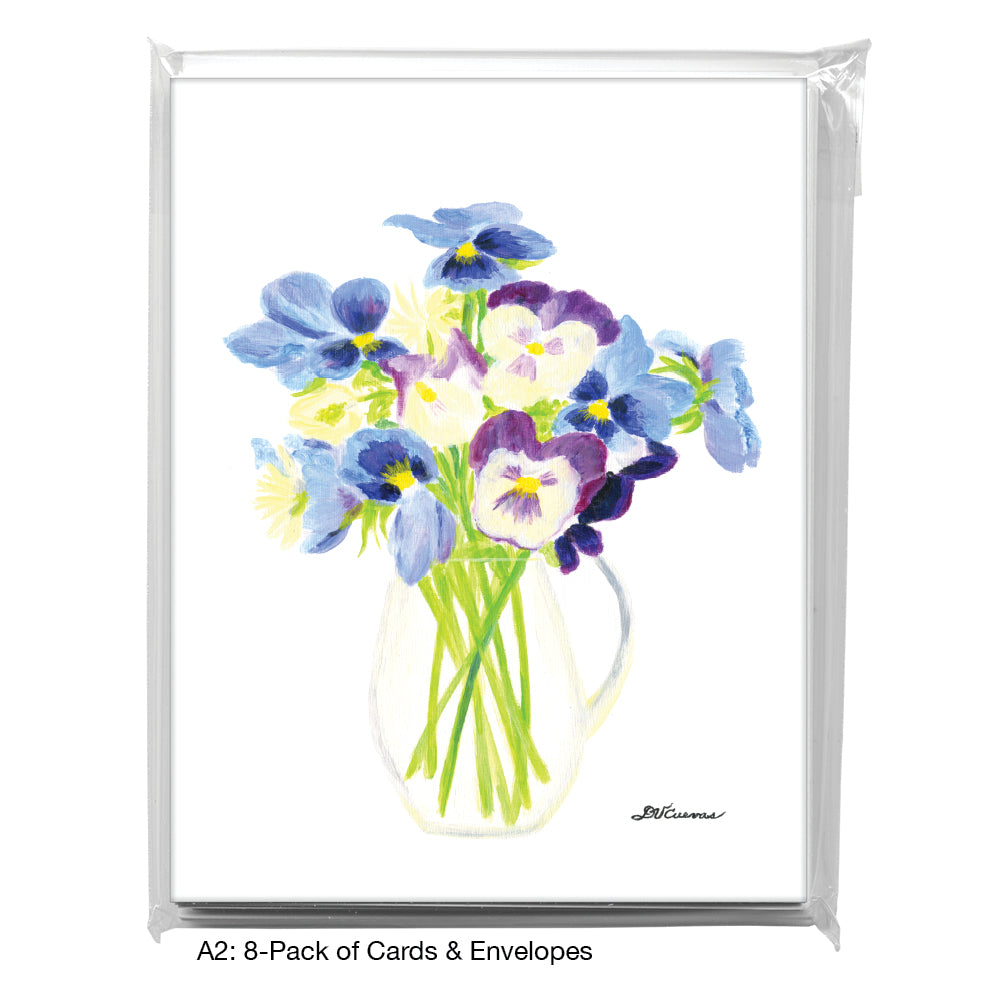 Wild Pansies, Greeting Card (8137E), A2 Card 8-Pack, www.printedcanvas.com