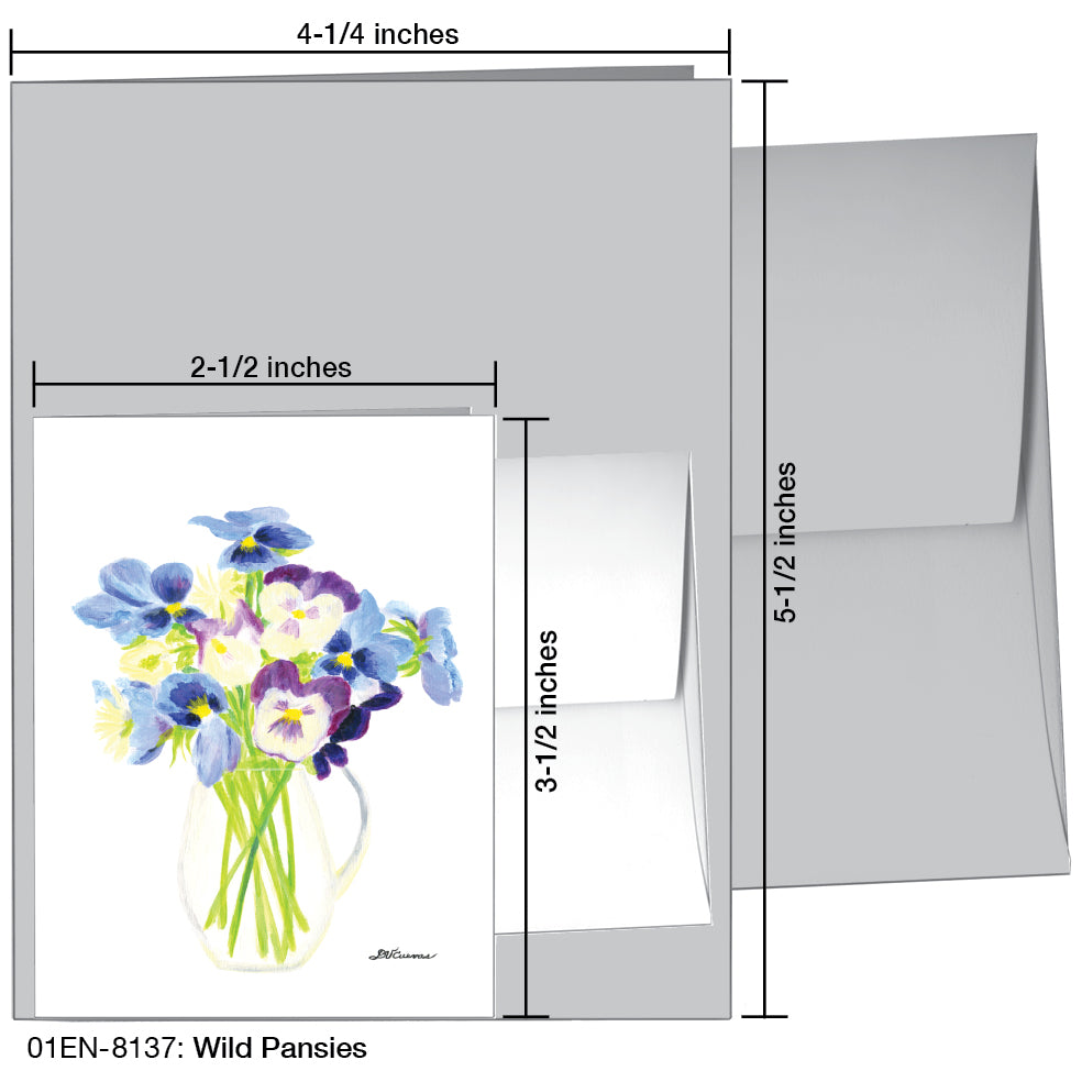 Wild Pansies, Greeting Card (8137E), Enclosure Card, www.printedcanvas.com