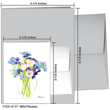 Wild Pansies, Greeting Card (8137E), Enclosure Card, www.printedcanvas.com
