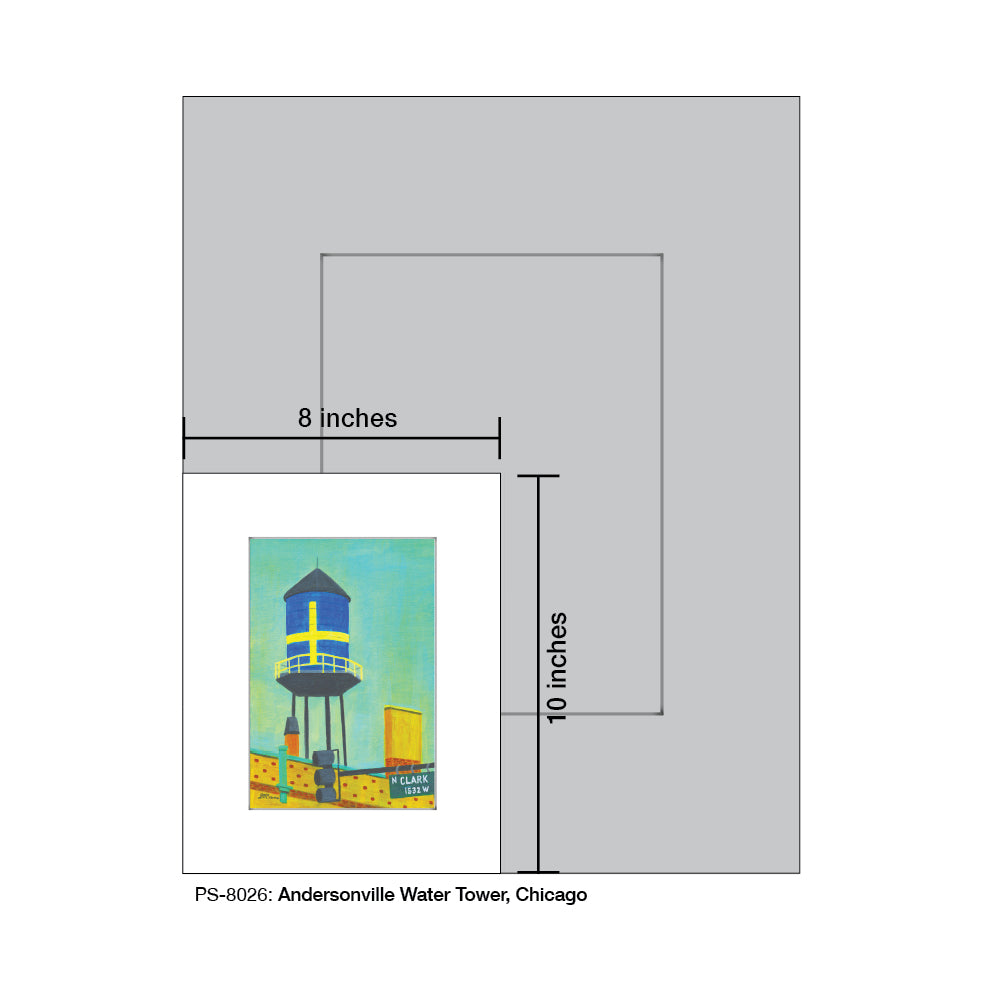 Andersonville Water Tower, Chicago, Print (#8026) - Printed Canvas