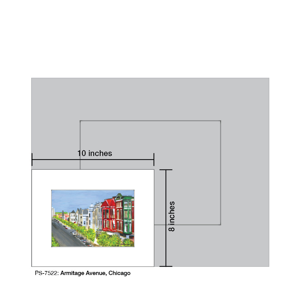 Armitage Avenue, Chicago, Print (#7522A), Print Matted, www.printedcanvas.com