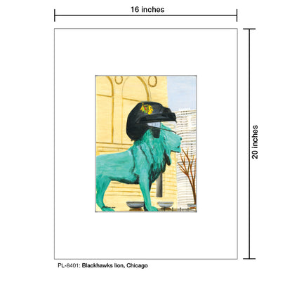 Blackhawks Lion, Chicago, Print (#8401A), Printe Matted, www.printedcanvas.com