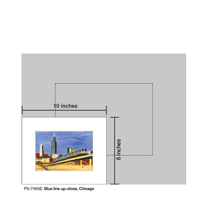 Blue Line Up-Close, Chicago, Print (#7980E) - Printed Canvas