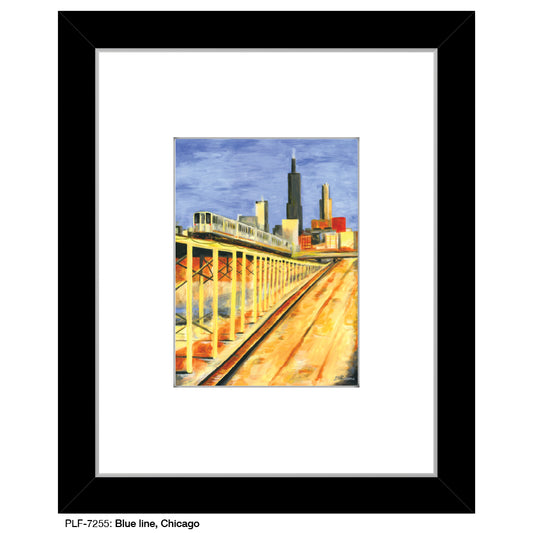 Blue Line, Chicago, Print (#7255) - Printed Canvas