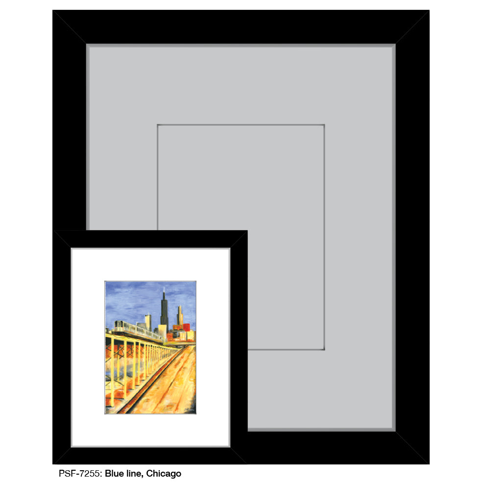 Blue Line, Chicago, Print (#7255) - Printed Canvas