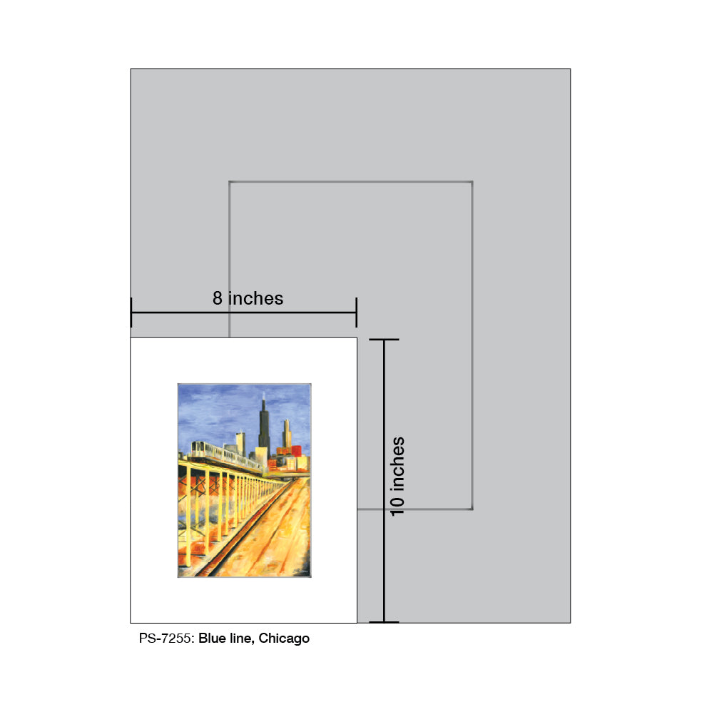 Blue Line, Chicago, Print (#7255) - Printed Canvas