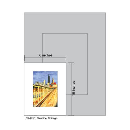 Blue Line, Chicago, Print (#7255) - Printed Canvas