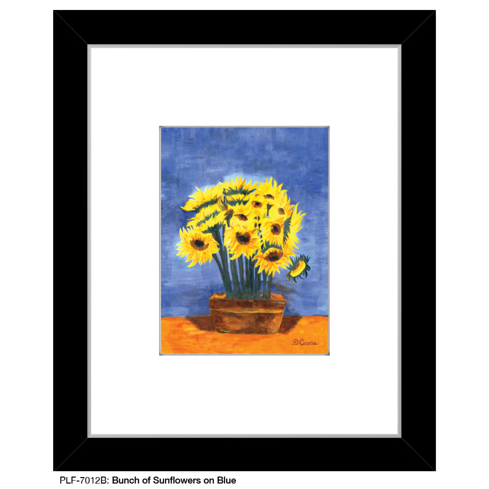 Bunch of Sunflowers on Blue, Print (#7012B) - Printed Canvas