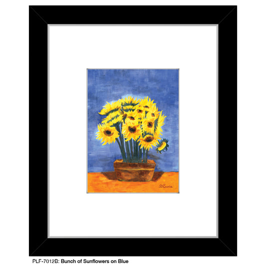 Bunch of Sunflowers on Blue, Print (#7012B) - Printed Canvas
