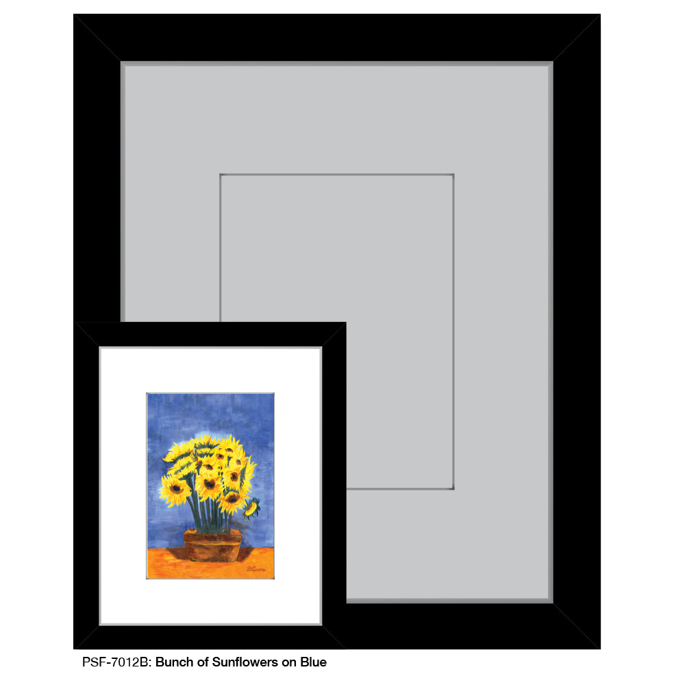 Bunch of Sunflowers on Blue, Print (#7012B) - Printed Canvas
