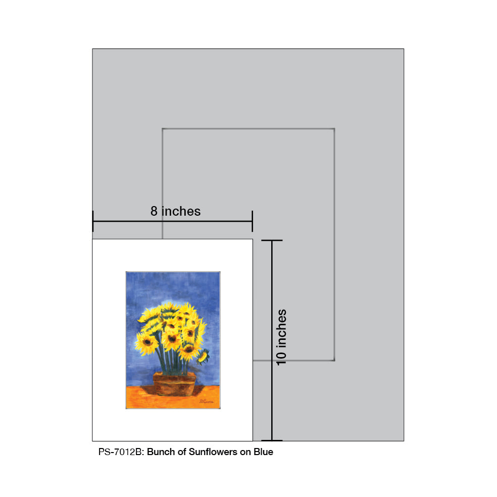 Bunch of Sunflowers on Blue, Print (#7012B) - Printed Canvas