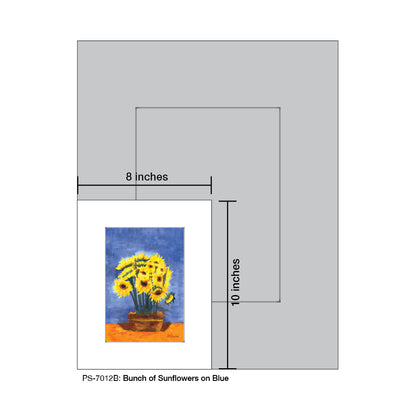 Bunch of Sunflowers on Blue, Print (#7012B) - Printed Canvas